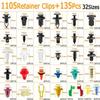 1105Pcs Assorted Car Retainer Clips 4-Layer Plastic Universal Body Parts PP Material Auto Accessories Kit for Various Models