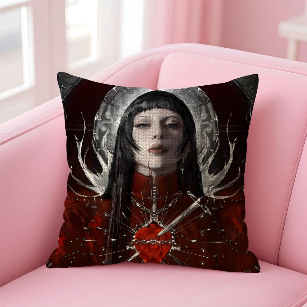 

Singer LLady GGaga Cushion Cover Natural Linen Pillow Case DoubleSided Print Decorative Sofa Pillowcase Home Decor Gift 30x30cm
