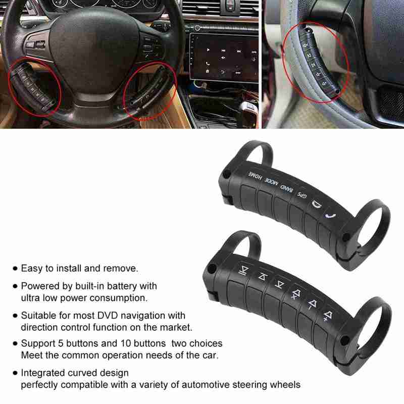 Steering Controller  Car Steering Wheel Remote Control Wireless DVD Navigation Buttons Controller