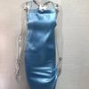 Summer New Fashion Slim Fit Sexy Straps Dress Women Backless Bandage Solid Satin Party Club Dresses Women Elegant Pleated Casual Lady Dress 26453
