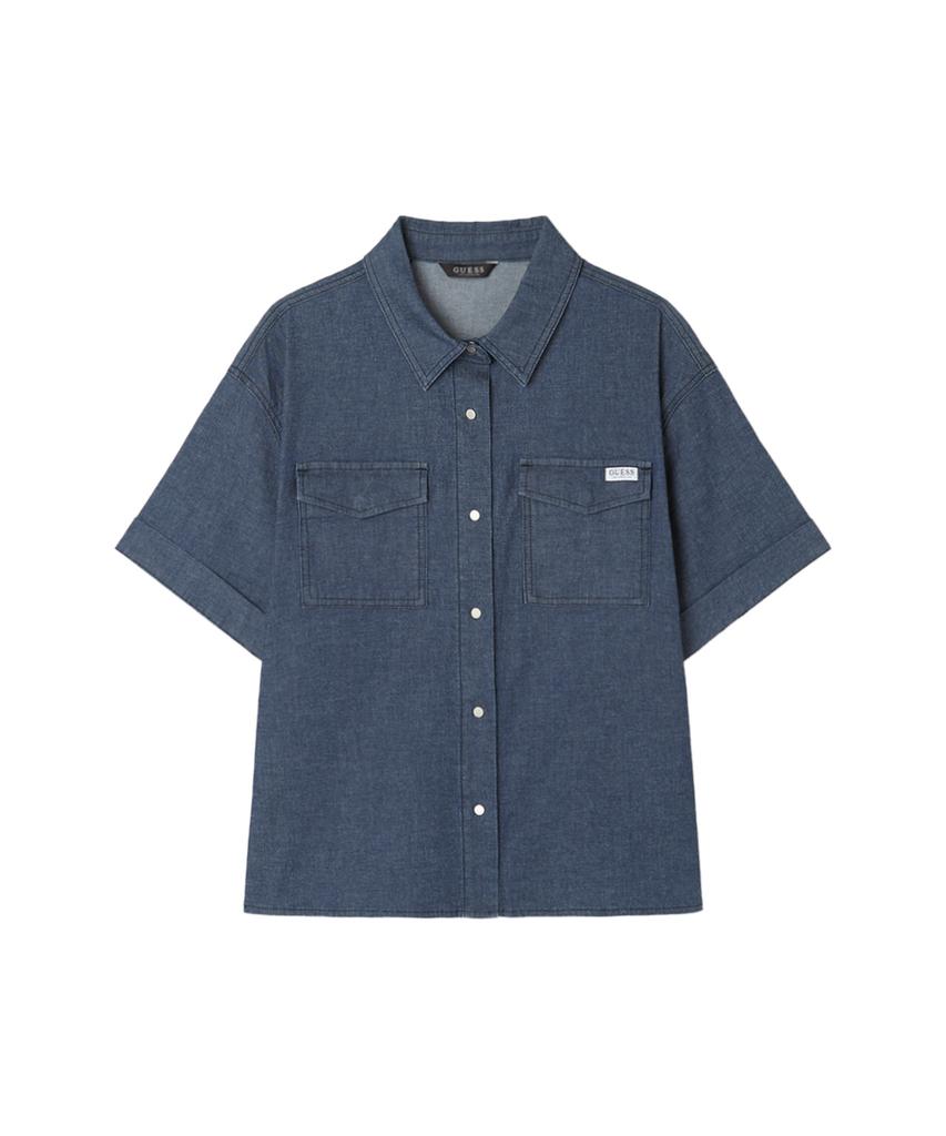 Guess 2-Color Women'S Chambray Short Sleeve Shirt Rp2W08J2