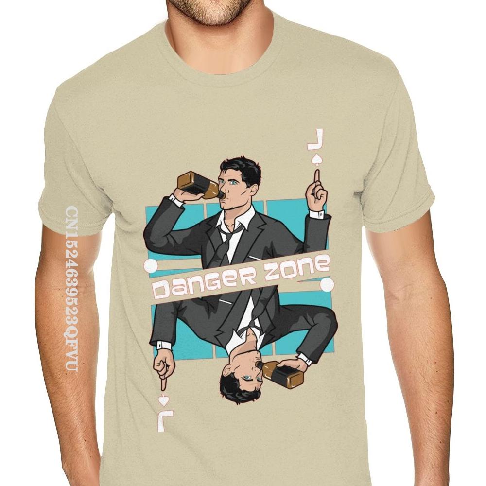 Hot Sale Archer The Danger Zone Shirt Custom Cotton Oversized Anime Tshirt Men For Men's Graphic Black Tees Shirt England Style