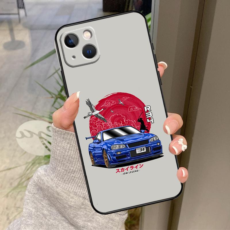Sports Car JDM Drift Case For iPhone 17 Air 16 15 14 13 11 12 Pro Max Plus 12 13 Mini 16e 17 Pro Max Back Cover