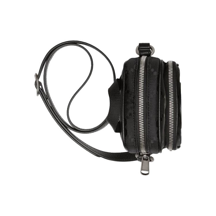 Gucci GG Canvas Leather Mini Crossbody Bag Black Daily Travel 643882-H9HLN-1000