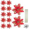 Handmade Artificial Christmas Flowers Shiny DIY Simulated Christmas Flower Multi-color Christmas Tree Accessories Event Layout