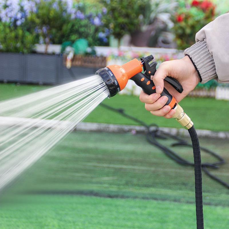 Automatic Retractable Magic Hose with Garden Sprinkler & High-Pressure Car Wash Water Gun