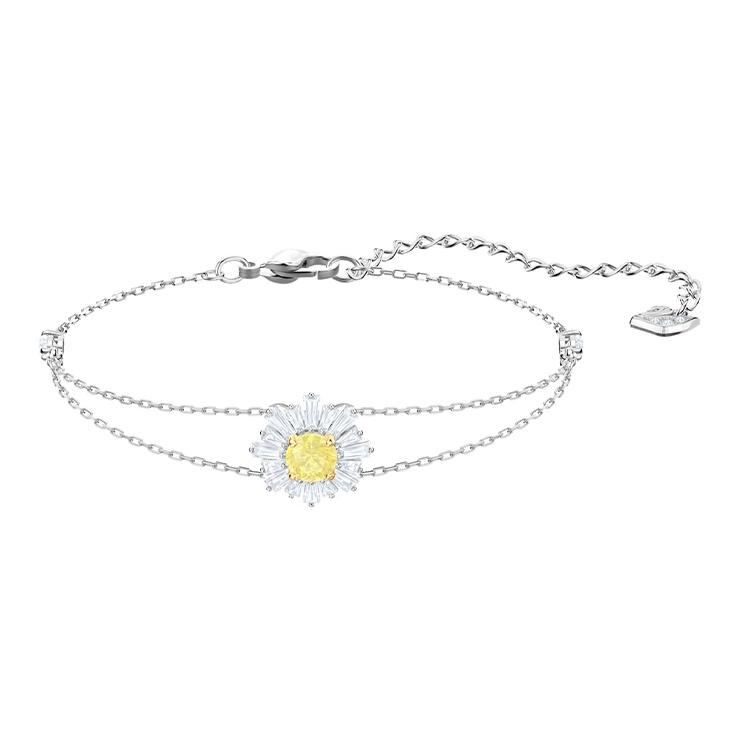 Swarovski Sunshine Sunflower Bracelet Women bracelet Plated-White-Gold 5459594 Box (Random Color)