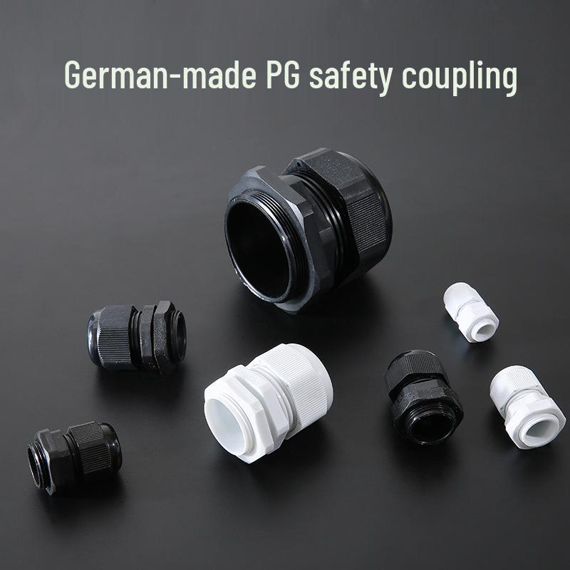 Waterproof Nylon Cable Gland Connector PG7-PG13.5, Black/White