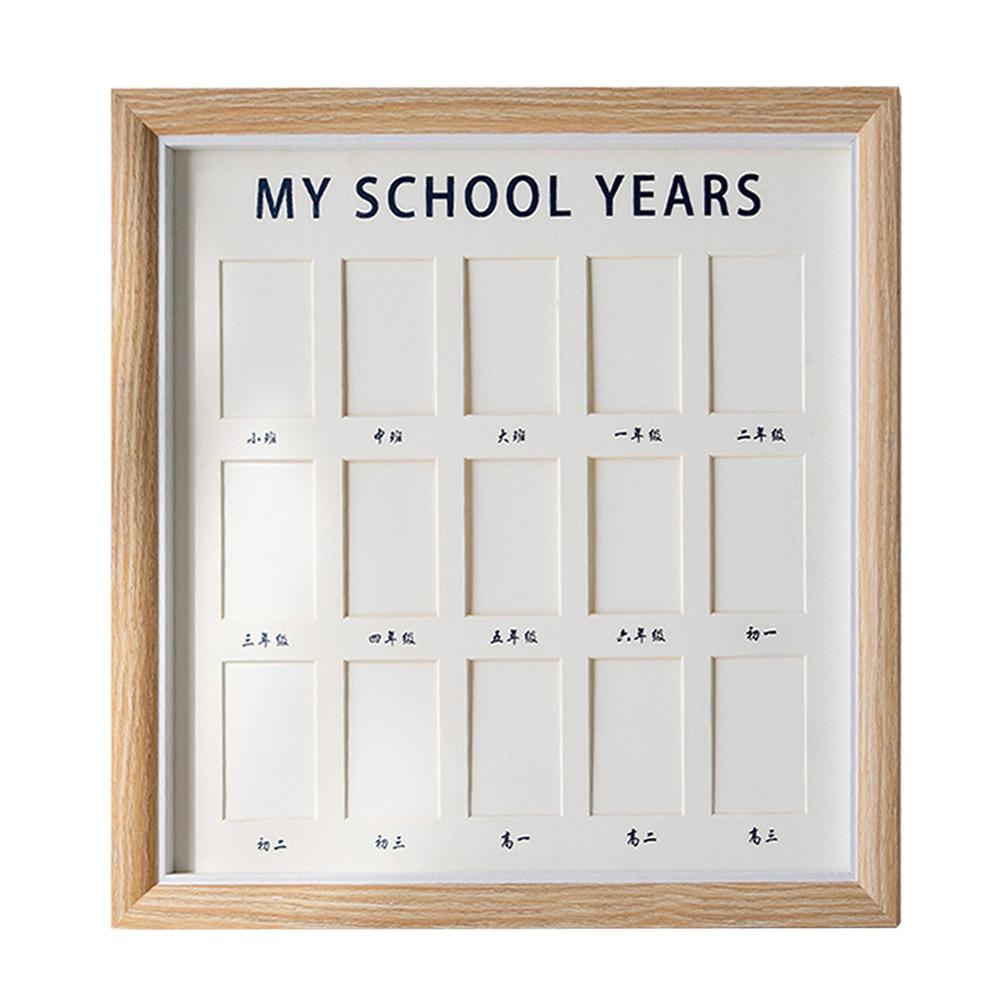 

Square My School Year Photo Frame Oak Color Photo Holder Office Decor Photo Protection 3
