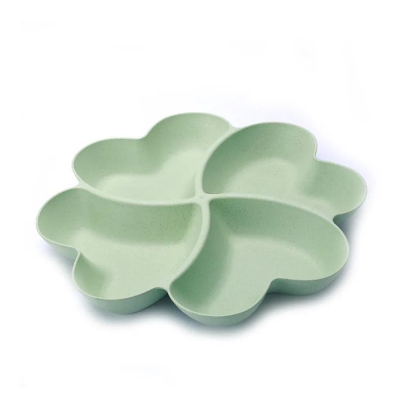 Podnos na ovocný talíř se 4 mřížkami Kreativní talíře ve tvaru srdce Úložný box Talíře na svačiny na sušené ovoce Dělené bonbóny Zásobník na dezertní talíře