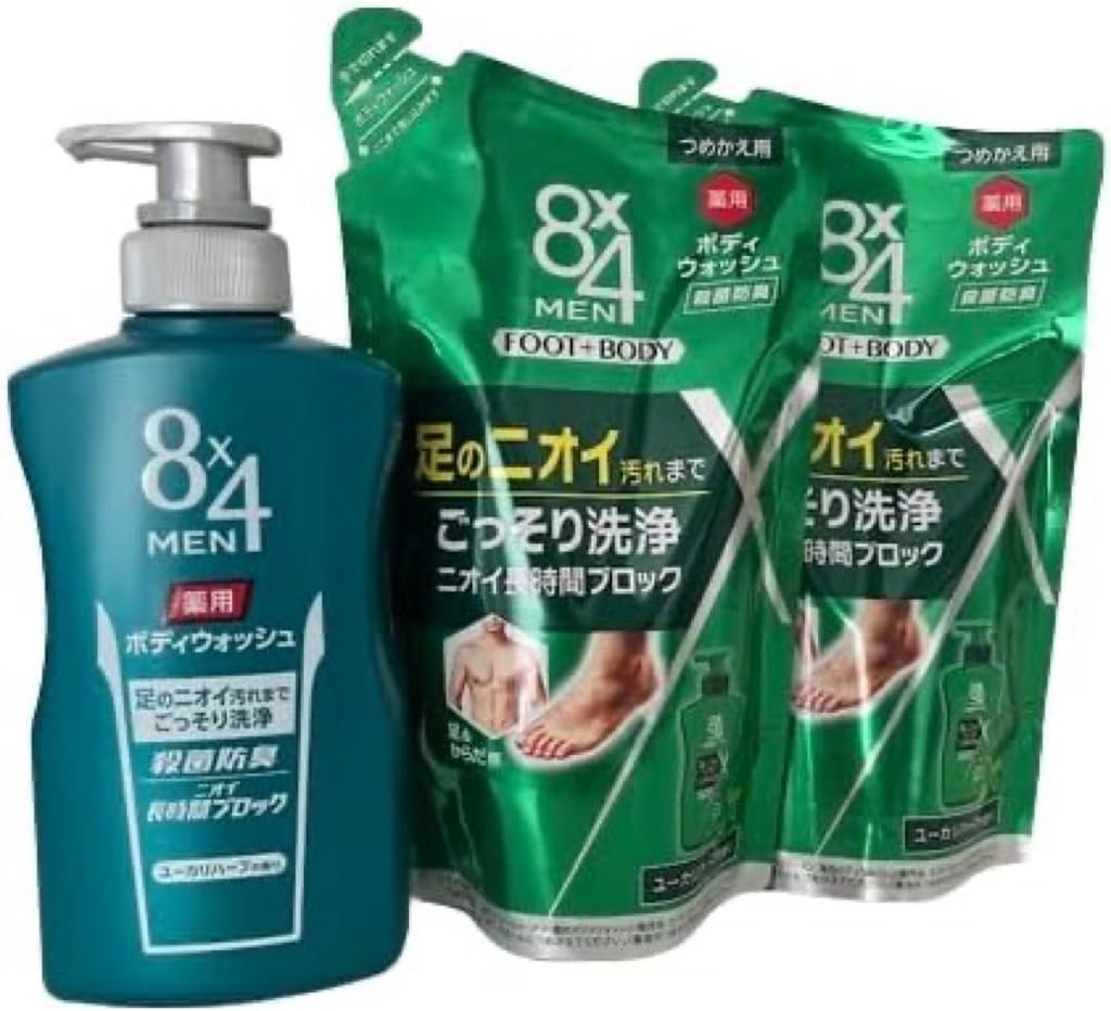 

Kao 8x4 Men Medicated Body Wash Eucalyptus Herb Scent 400ml Refill 300ml x 2 [Bulk Purchase] +