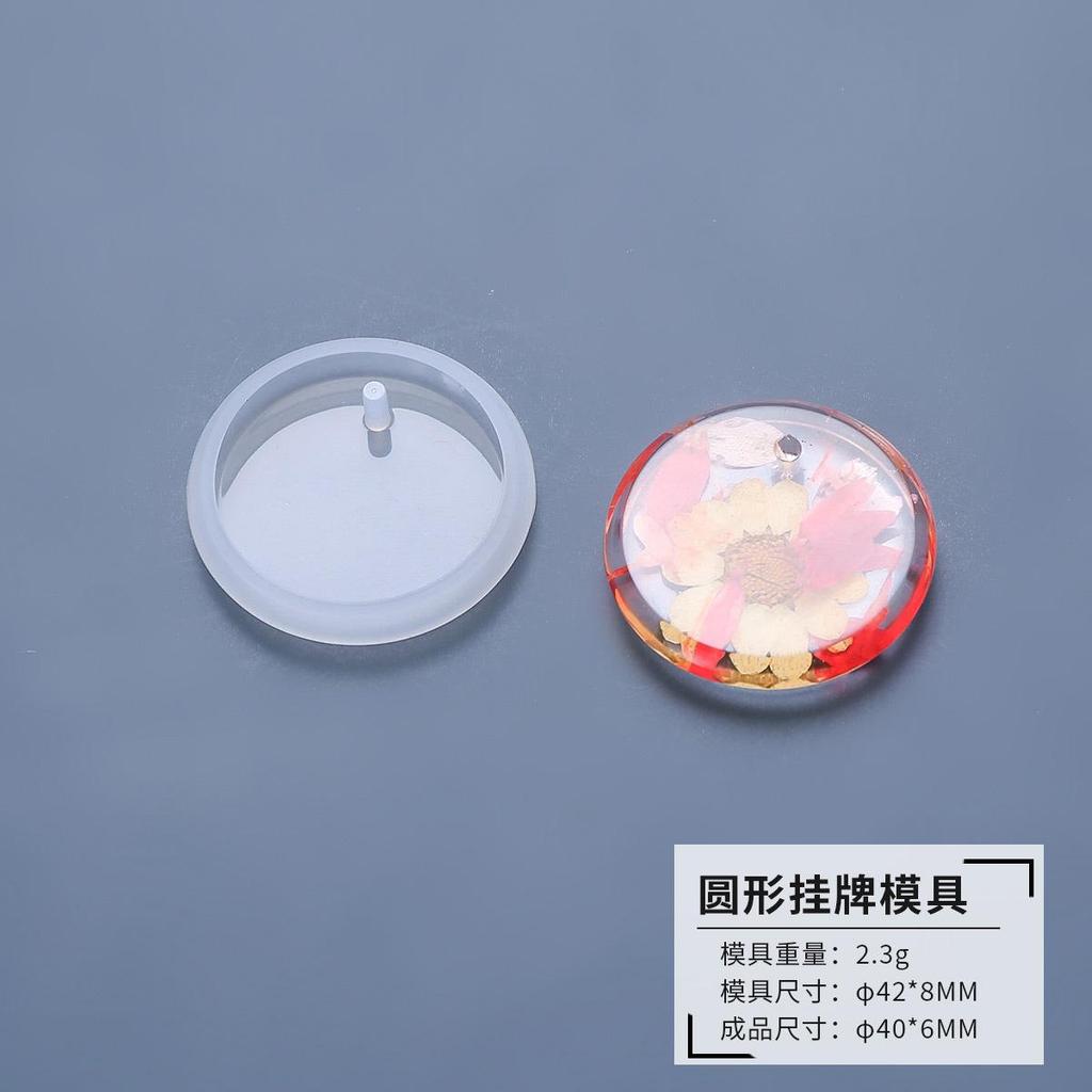 1Pc Handmade DIY Keychain Pendant Silicone Mold Set Crystal Epoxy Resin Mold Round Rectangle Pendants Making Mould