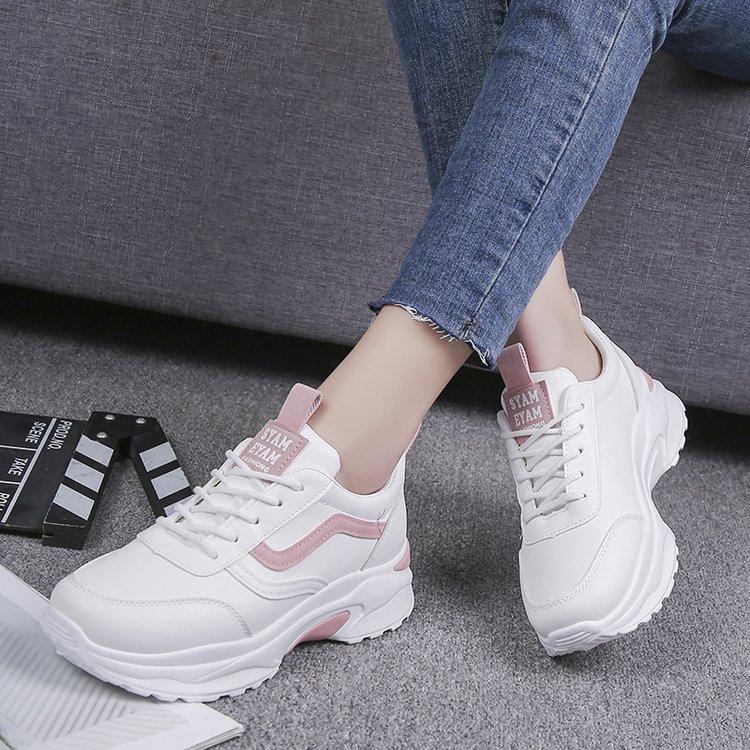 Summer sports shoes women's new spring versatile student basic platform white shoes