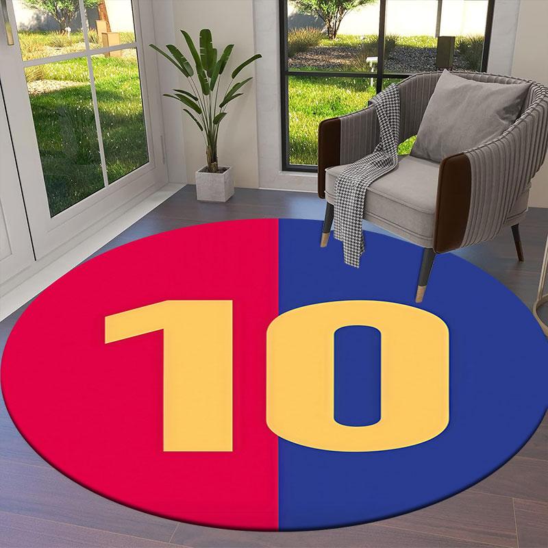 Lionel Messi Round Area Rug,Carpet Rug for Living Room Bedroom Sofa Playroom Decor,Non-slip Floor Mat