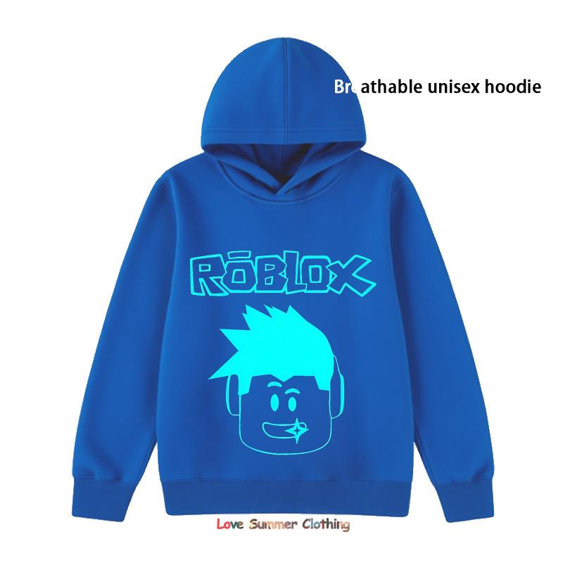 MINISO Roblox HD Print Kids Hoodie Casual Unisex Pullover for Boys and Girls 4-14 Years Polyester Veryday Casual Wear Printed Hoodie Youth 140