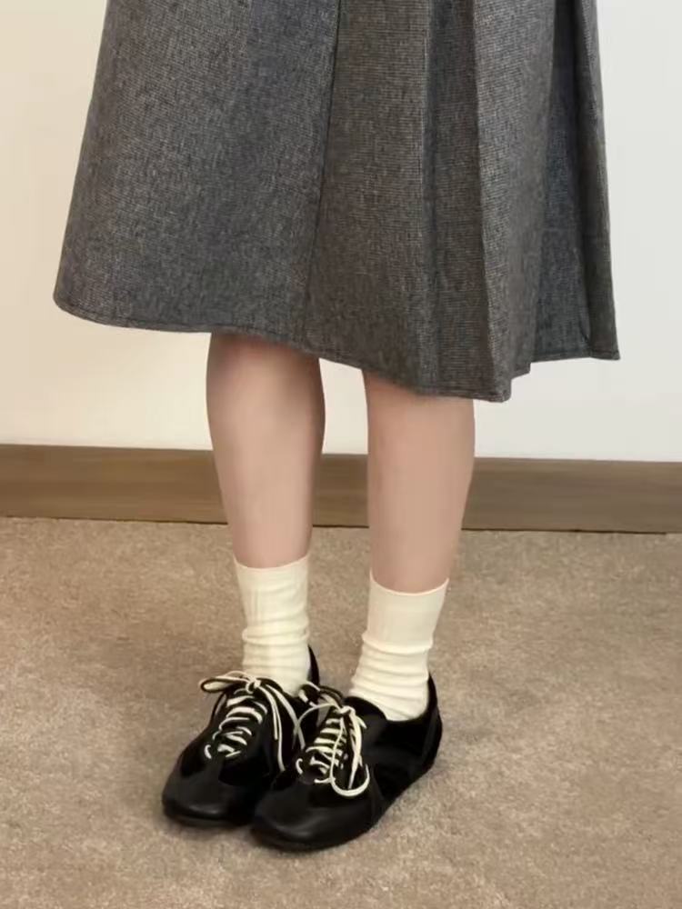 

Версия из коровьей кожи~ Черные немецкие тренировочные туфли на шнуровке, туфли «Форрест Гамп», женские повседневные кеды на платформе, спортивная женская обувь, дышащая 40 чёрный