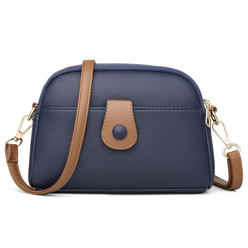 Niche cowhide texture mobile phone bag messenger bag
