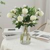 5 Stück Künstliche Pfingstrose mit je 2 Blütenköpfen, Heimhochzeit Weiche florale Fotorequisiten Ornamente Fortgeschrittener Sinn Simulations-Pfingstrosen-Bouquet