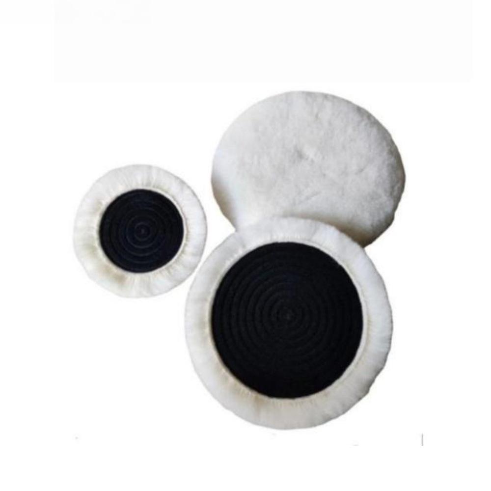 In Stock Pastiglie per Lucidatura in Lana Autoadesive, 2-7 Pollici, Dischi per Lucidatura Auto in Lana Pura
