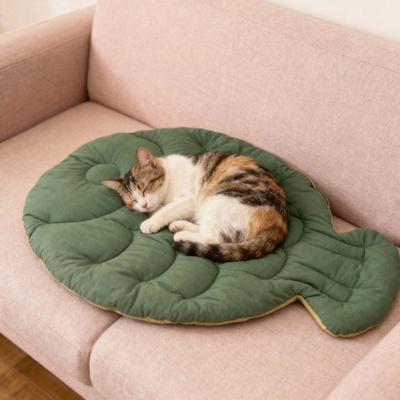 Grünes großes doppelseitiges Katzenkissen für alle Jahreszeiten, weich und bequem, geeignet für Katzen und Hunde, atmungsaktiv, waschbar, Schlafdecke