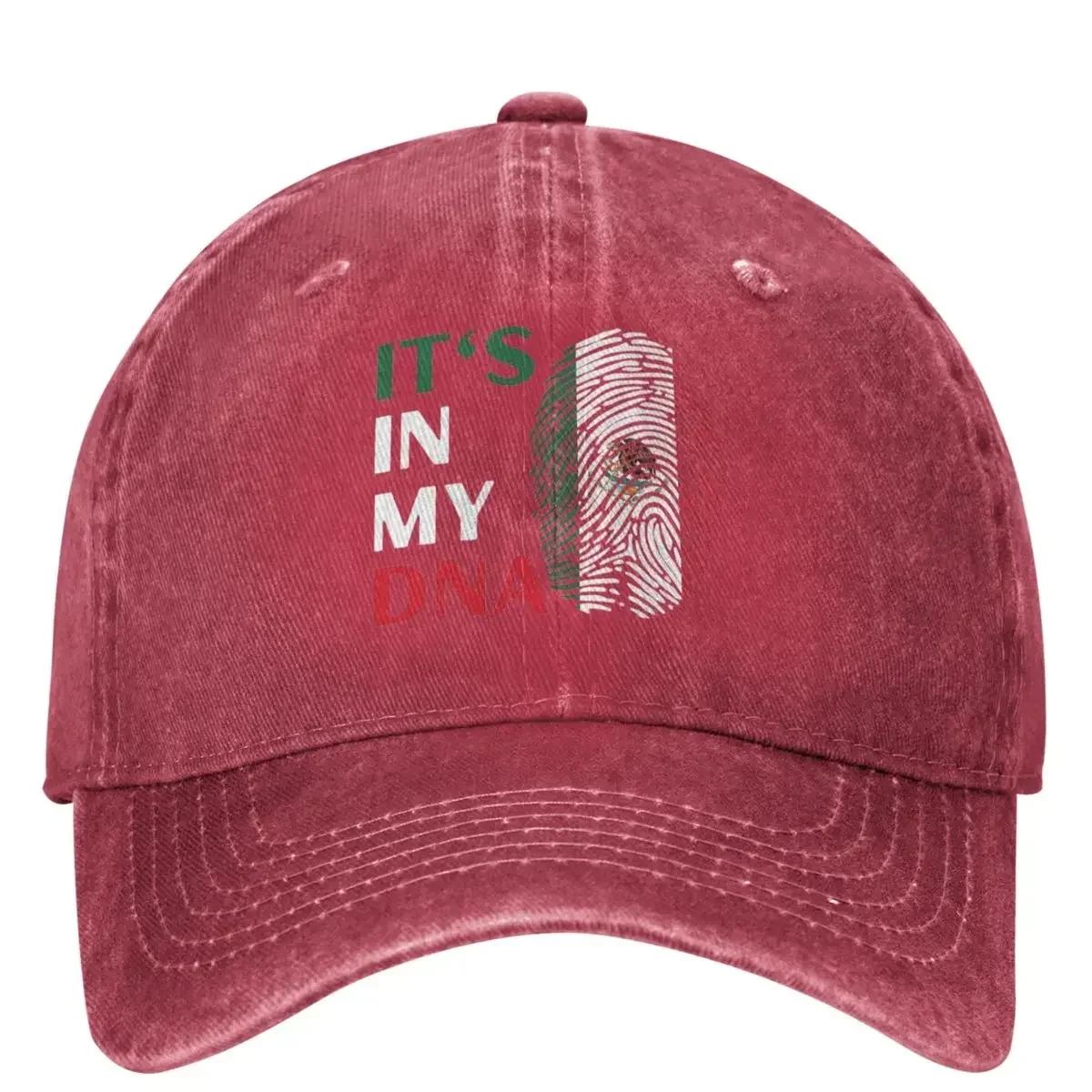 Mexican Mexico Is In My Dna Baseball Cap Mexico Flag Map Unisex Unisex Trucker Hat Spring Trendy Running Hippie Snapback Cap One Size