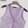 INCERUN Men V Neck Strap Sleeveless Twisted Casual Fitted Tank Tops Undershirts