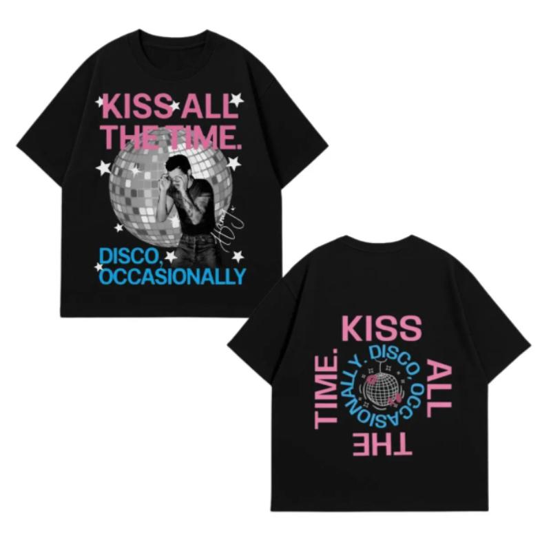 2026 New Album Cover Kiss All the Time Disco 100Cotton Unisexs Short Sleeve Unisex Women Y2k Oversized Selling Popular Tshirt