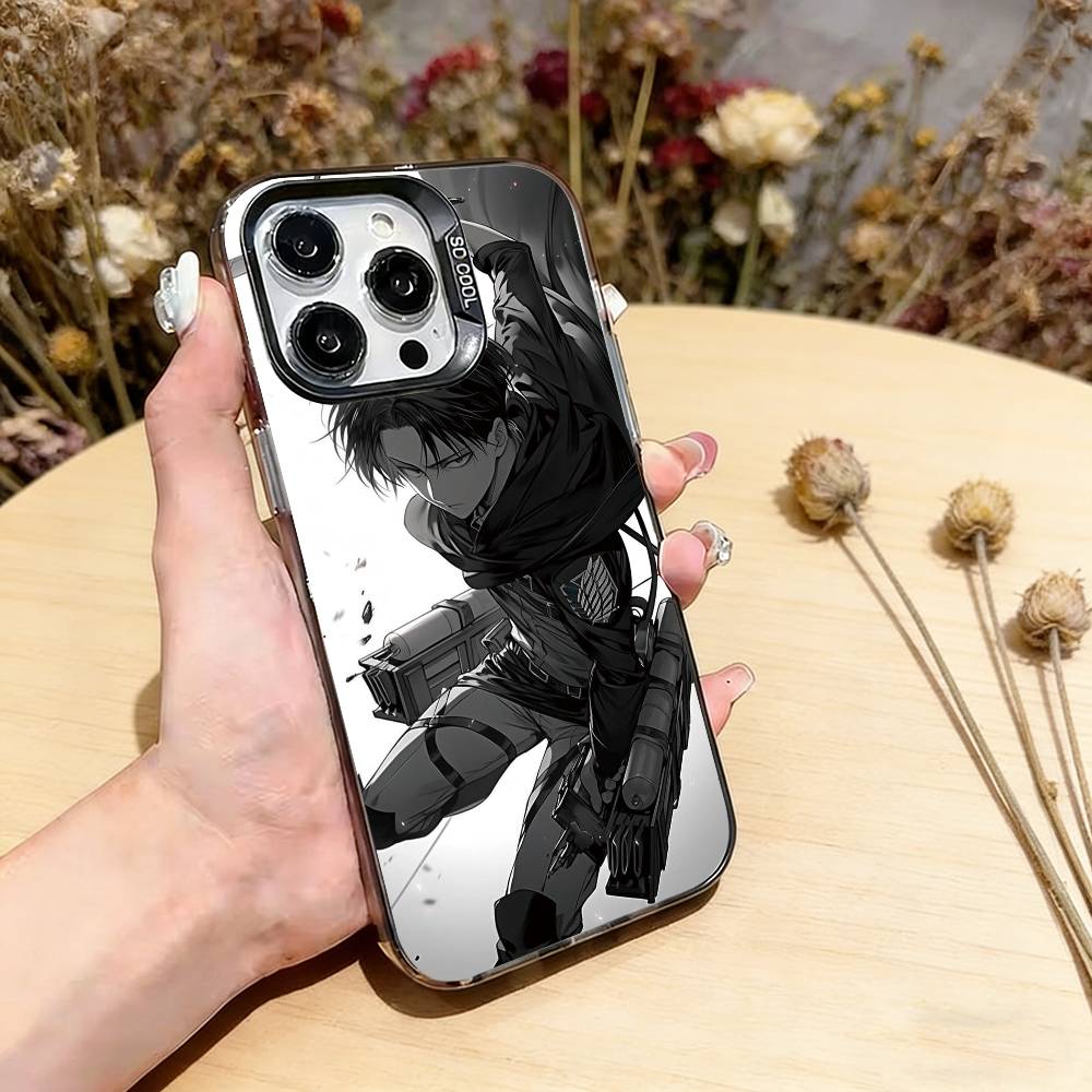

Eren Yeager Levi Ackerman Phone Case For iPhone 17,16,15,14,13,12,11 Plus,Pro Max,XS,Colorful Silver Black Cover iPhone17Pro