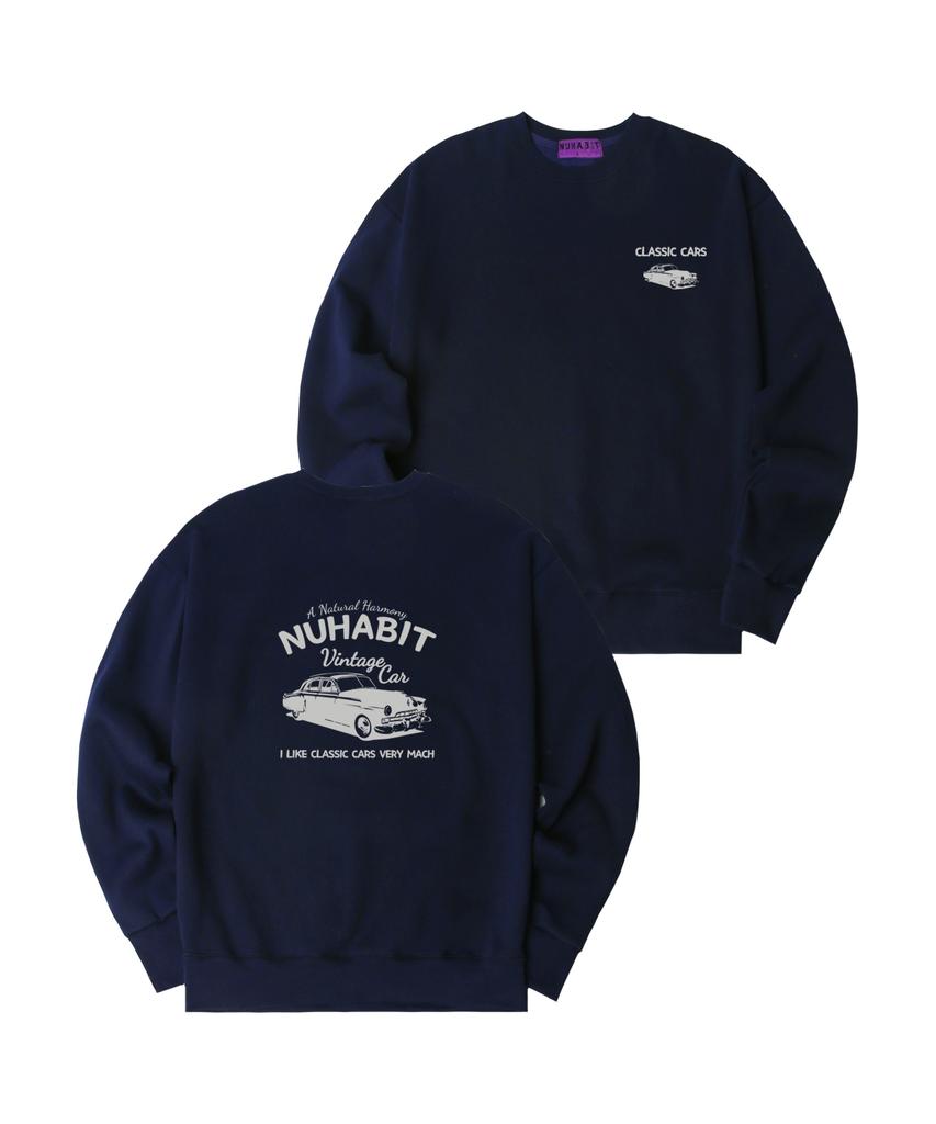 NUHABIT N/H Classic Cars Oversized Fleece-Lined Sweatshirt_Navy (Som4-4Nh1209)