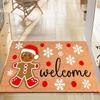 Teddy Bear Flannel Floor Mat, Non-slip Washable Farmhouse Style, Suitable for Indoor and Outdoor Use.