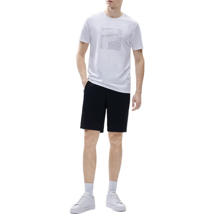 Fila Solid Color Knitted Casual Breathable Five-Point Shorts Men Shorts Black F11M227603FBK