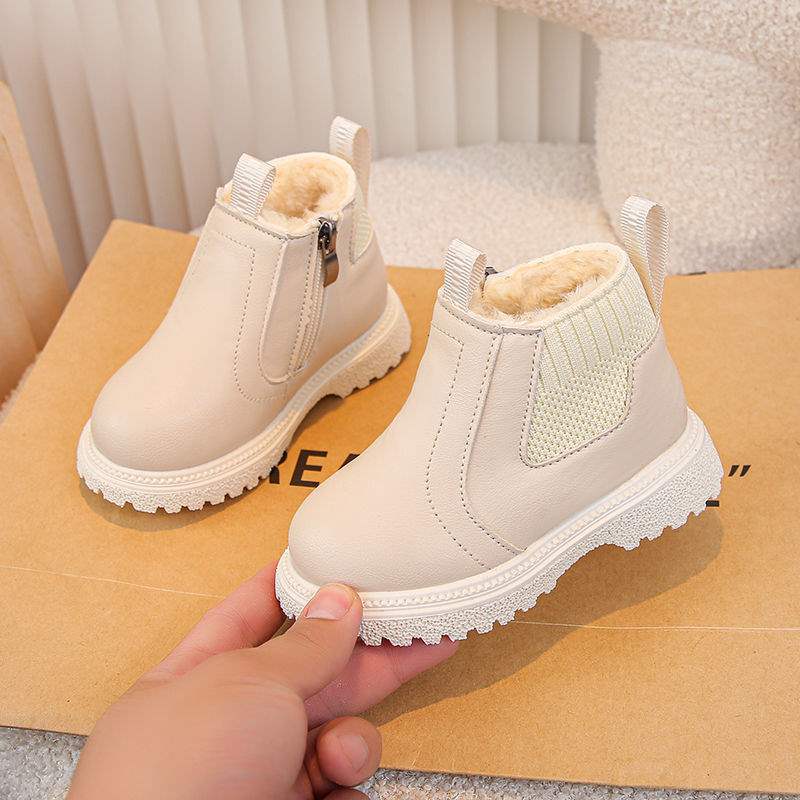 Baby Martin boots 2025 winter new men's and women's boots for 1-6 years old children's 3 casual British style velvet soft-soled boots