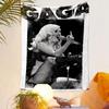 Gaga Poster Tapestry Wall Hanging, Pop Star Retro Art, Bold Music Wall Decor for Bedroom Dorm