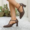 French Pointed Toe 2025 Autumn New Professional High Heels Temperament One Word Buckle Strap Soft Sole Sandals