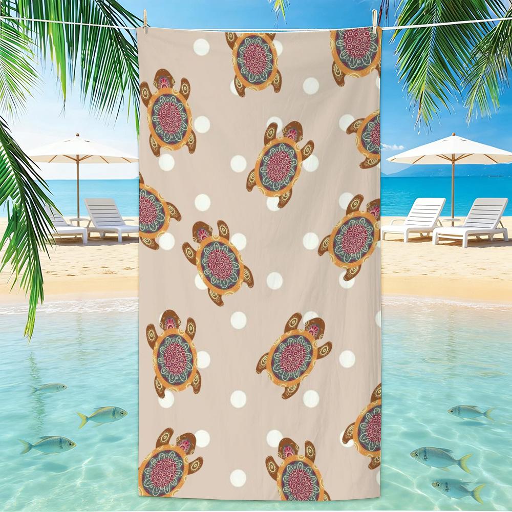 Beach Turtle Animal Printed Beach Towel, Quick Drying Absorbent Beach Towel, Outdoor Sports Swimming Beach Towel  Hair Towel