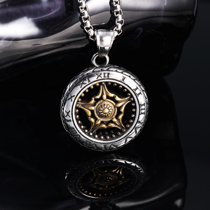 Meier Starburst roman gold two-tone metal pendant classic exquisite necklace