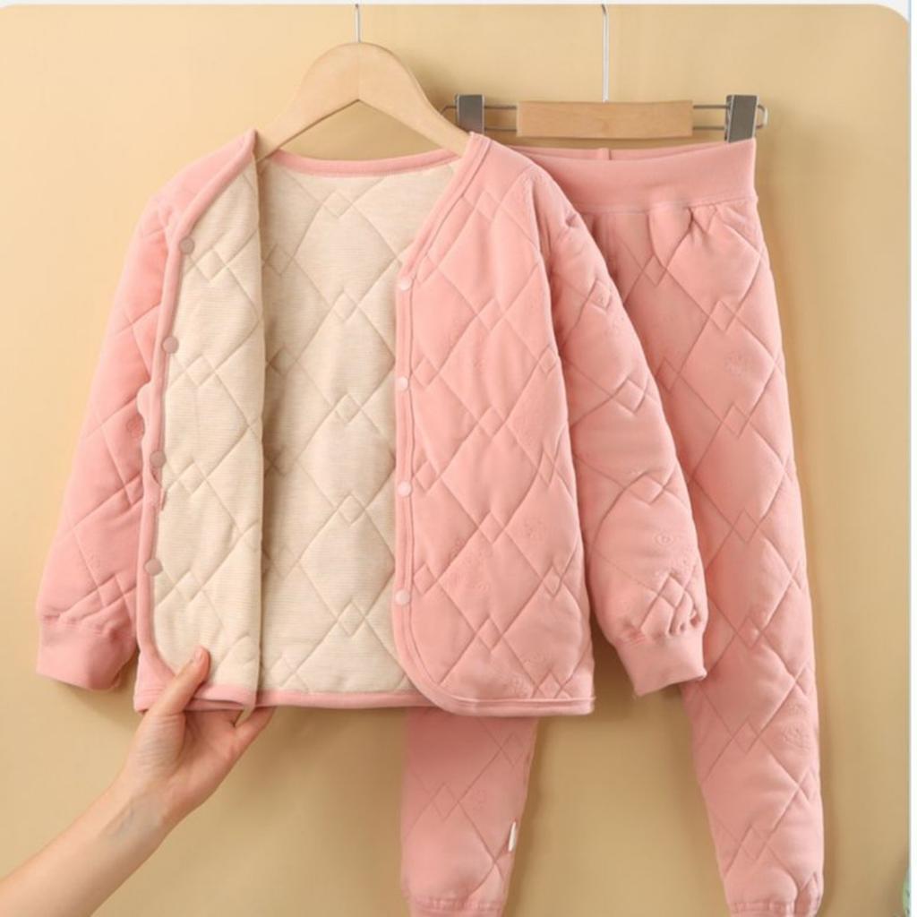 School Uniform Artifact:Children's Autumn and Winter Cotton Jacket, Cotton Pants, Warm Cotton Jacket for Boys and Girls, Inner Lining FSchool Students