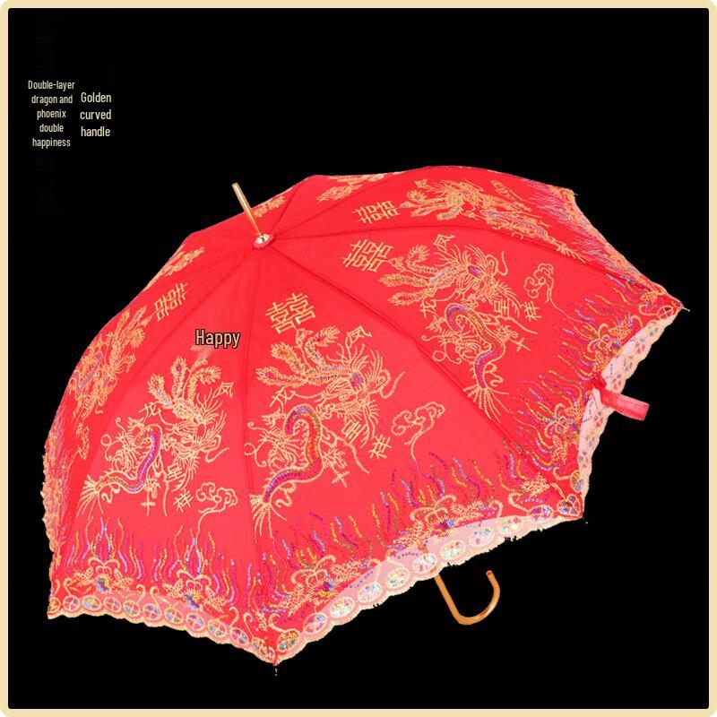 Wedding Double-Layer Dragon & Phoenix Umbrella