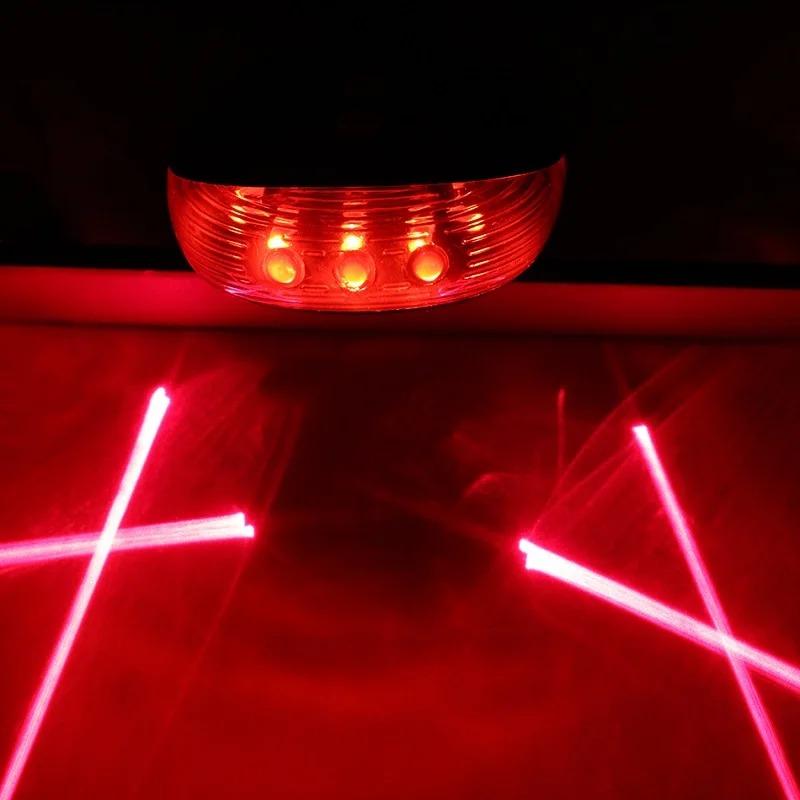 Bicycle Laser Parallel Line Taillight Waterproof Mountain Bike 2 Lasers Starry Sky 5LED Laser Taillight Safety Warning Taillight