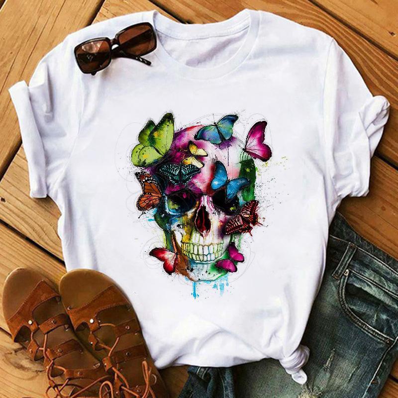 Watercolor Elephant Animal Print T-Shirt Female Harajuku Graphic T-Shirt Dog Lovers Funny T-Shirt Female T-Shirt