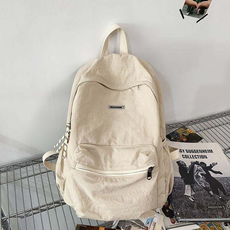 

Рюкзак большой вместимости в повседневном стиле, мужской, летний, новая модная парусиновая сумка, студенческий универсальный школьный рюкзак бежевый