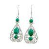 Chenrui Blue Zircon Inlaid Long Earrings - Fashionable Handcrafted Jewelry