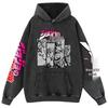Retro Distressed Pure Cotton JOJO's Bizarre Adventure Anime Hoodie for Men and Women