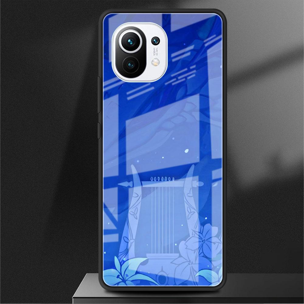 

Стеклянный чехол Genshin Impact с логотипом для Xiaomi Poco X3 NFC 11 Lite 11T F3 M3 для Redmi Note 11 10 9 8 Pro 10S 9S 9A 9C, чехол для телефона Redmi Note 9S