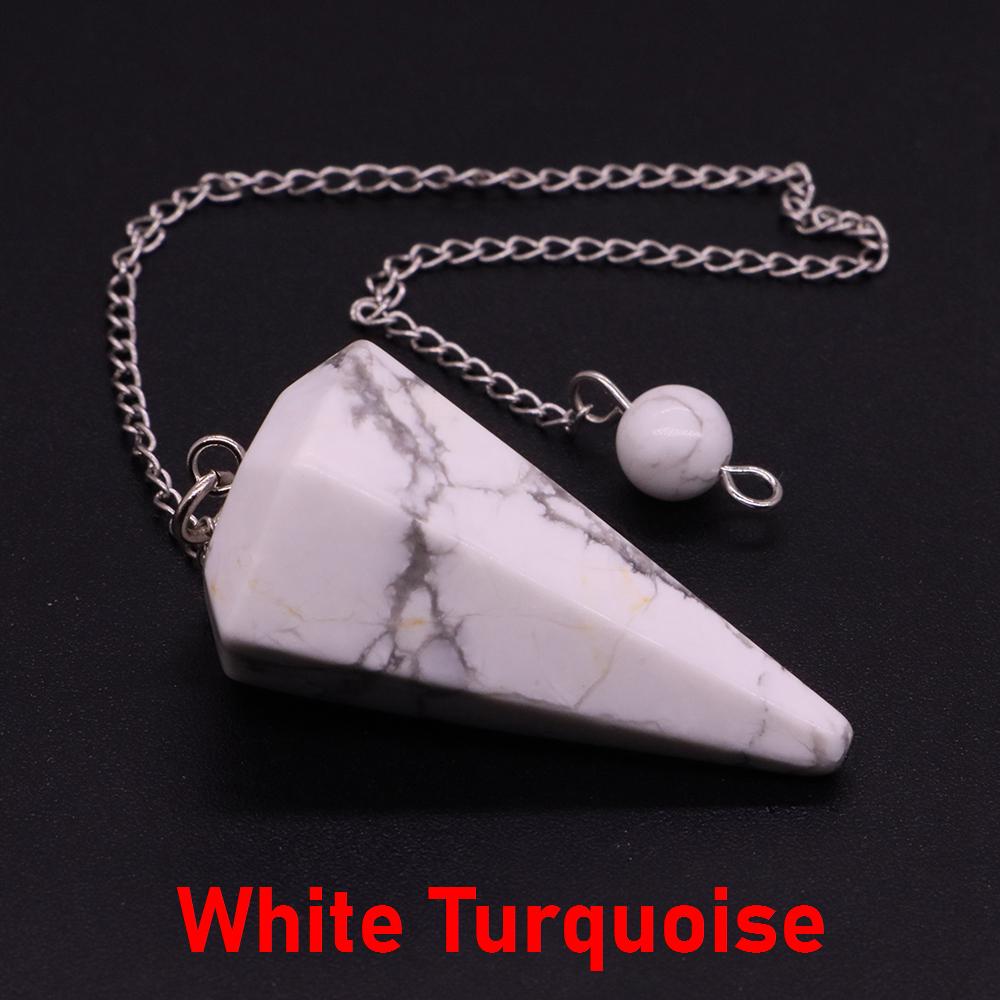 Natural Stone Reiki Healing Pendulum,For Dowsing Spiritual Divination Cone Crystal Quartz Pendulos Small Size Necklace Jewelry