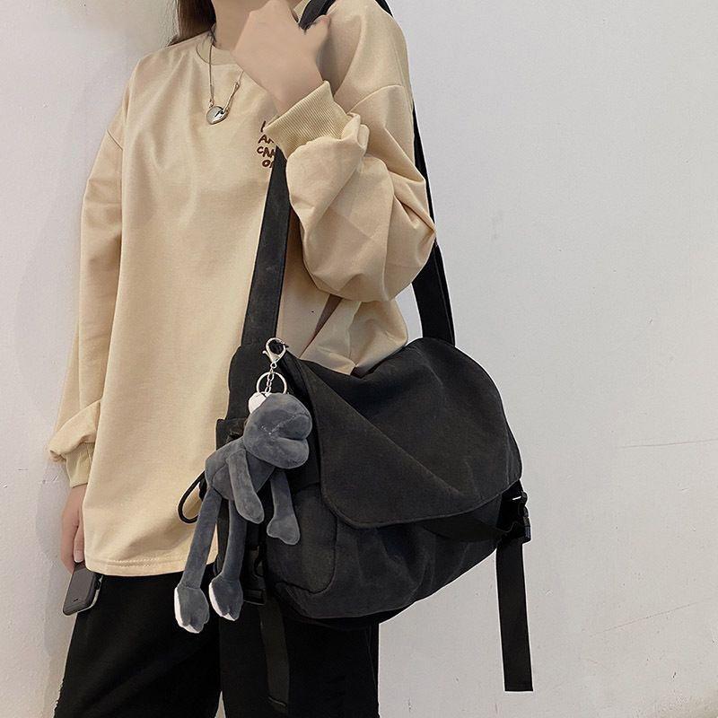Canvas Messenger Bag Boys Trendy Brand Large Capacity Versatile Retro Backpack Simple Casual Men