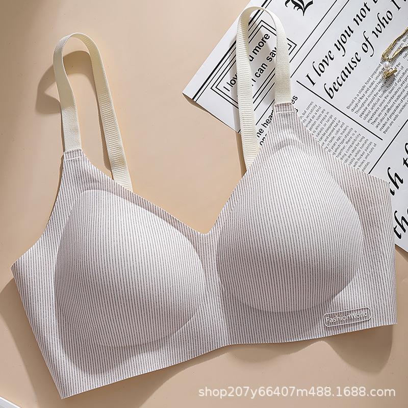 Women Seamless Wireless Thin Cup Comfortable Push Up Bra Anti Sagging Side Support
