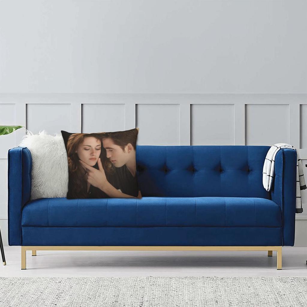 Federa Cuscino Film Saga di Twilight Poliestere Stampato Copricuscino Decorativo Bella ed Edward Cuscino da Lancio Copertina Casa