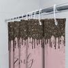 Shower Curtain Custom Name Color Glitter Gold Dripping Design Waterproof Fabric Pink Shampoo Bath Mat Decoration Ho