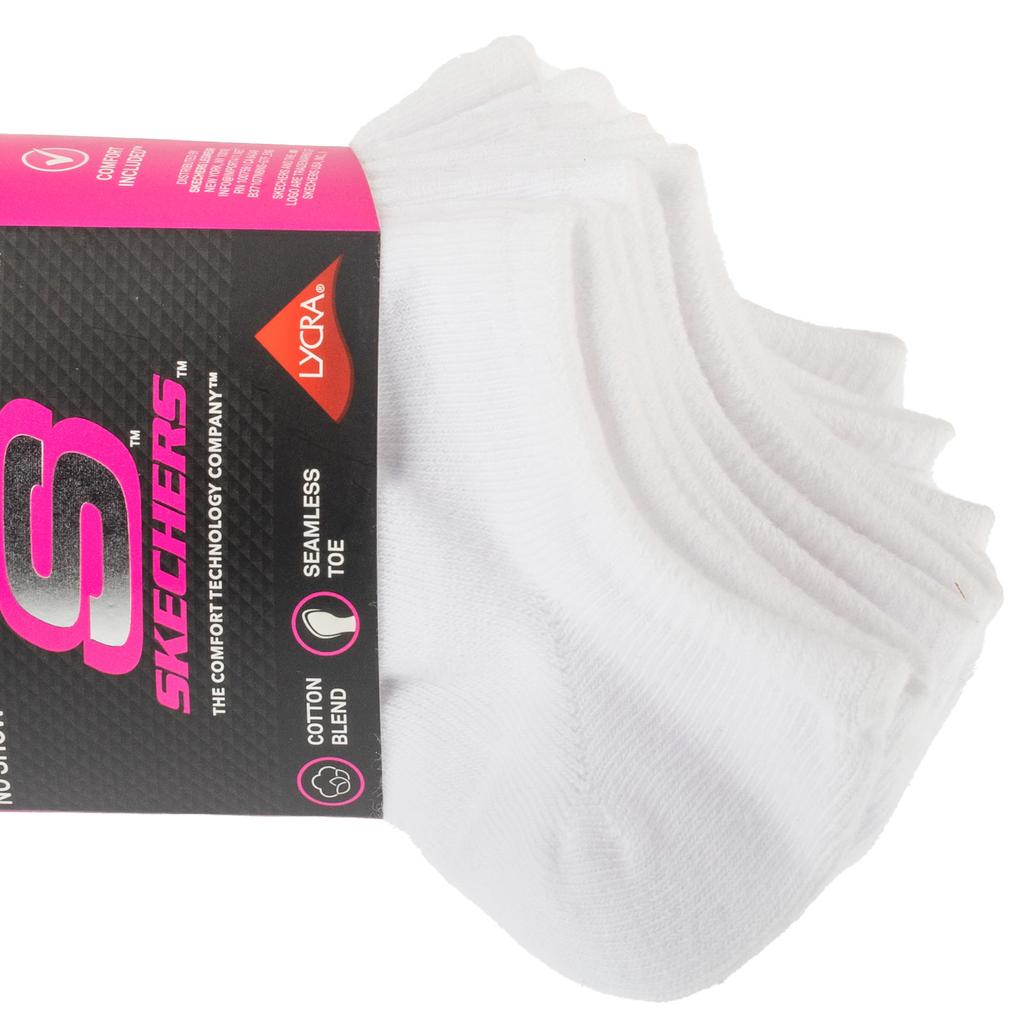 Skechers 6pk Girls Cotton Ns Socks, for Girl White Socks